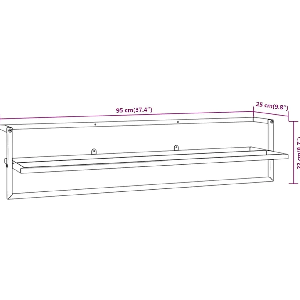 vidaXL Handdoekenrek 95x25x22 cm ijzer wit