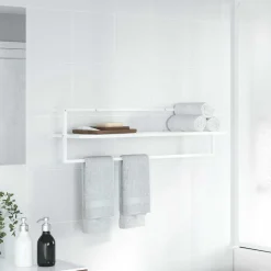 vidaXL Handdoekenrek 95x25x22 cm ijzer wit