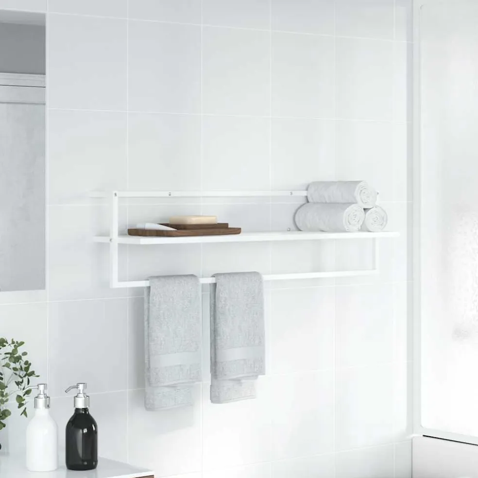vidaXL Handdoekenrek 95x25x22 cm ijzer wit