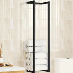 vidaXL Handdoekenrek 25x20x95 cm ijzer zwart