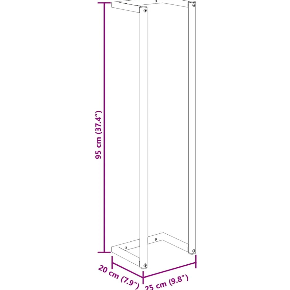 vidaXL Handdoekenrek 25x20x95 cm ijzer zwart