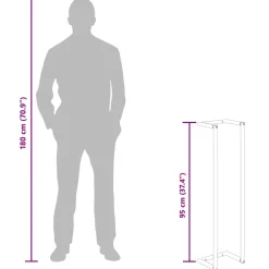 vidaXL Handdoekenrek 25x20x95 cm ijzer zwart