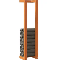 vidaXL Handdoekenrek 23x18x90 cm massief grenenhout wasbruin