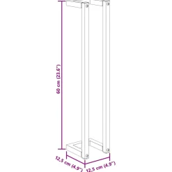 vidaXL Handdoekenrek 12,5x12,5x60 cm staal wit