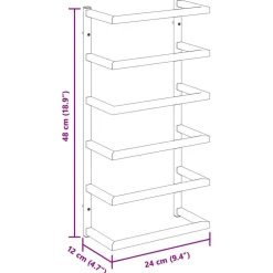 vidaXL Handdoekenrek 24x12x48 cm staal wit