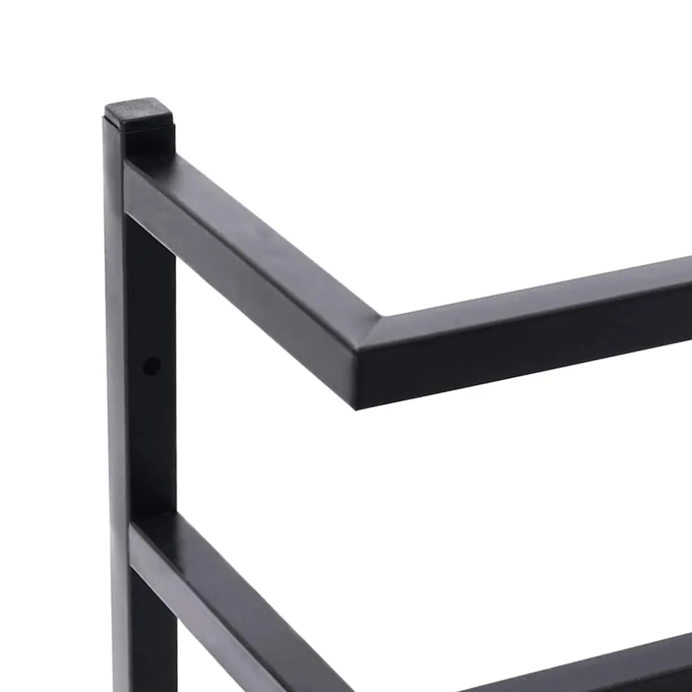 vidaXL Handdoekenrek 24x12x48 cm staal zwart
