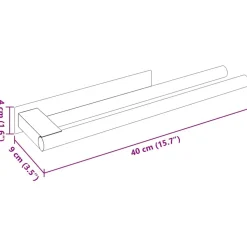 vidaXL Handdoekrek Zilver 40 x 9 x 4 cm Roestvrij staal