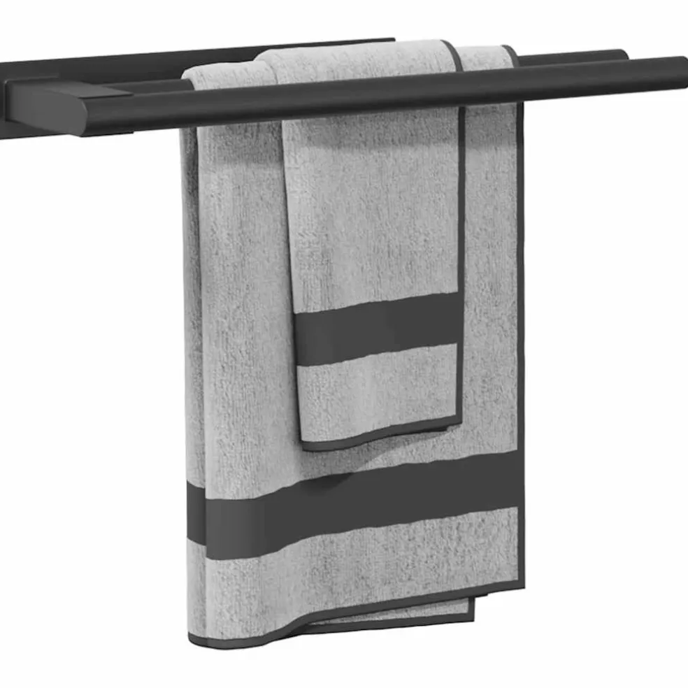 vidaXL Handdoekrek Zwart 40 x 9 x 4 cm Roestvrij staal
