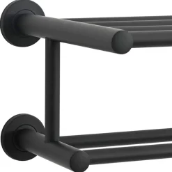 vidaXL Handdoekrek Zwart 61 x 23 x 17 cm Roestvrij staal