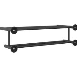 vidaXL Handdoekrek Zwart 61 x 23 x 17 cm Roestvrij staal
