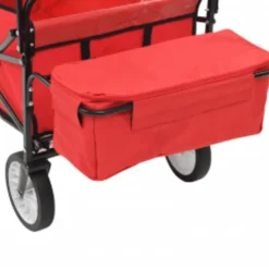 vidaXL Handkar inklapbaar met luifel staal rood