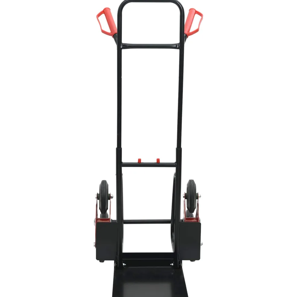 vidaXL Handtrolley Zwart en Rood 64,5 x 49,5 x 114 cm Staal