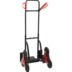 vidaXL Handtrolley Zwart en Rood 64,5 x 49,5 x 114 cm Staal