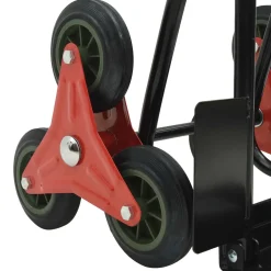 vidaXL Handtrolley Zwart en Rood 64,5 x 49,5 x 114 cm Staal