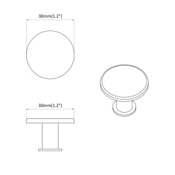vidaXL Handvat 2 st Zwart Ø30 mm Aluminium