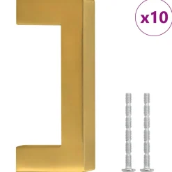 vidaXL Handvatten 10 st 64 mm roestvrij staal goudkleurig
