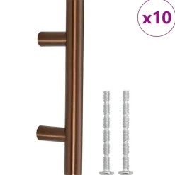 vidaXL Handvatten 10 st 64 mm roestvrij staal bronskleurig