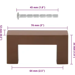 vidaXL Handvatten 10 st 64 mm roestvrij staal bronskleurig