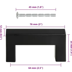 vidaXL Handvatten 10 st 64 mm roestvrij staal zwart
