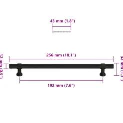 vidaXL Handvatten 5 st 192 mm roestvrij staal zwart