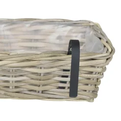 vidaXL Hangende Bloempot Mand GENDT 2 st Natuurlijk grijs Kubu Rattan