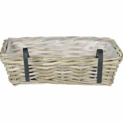 vidaXL Hangende Bloempot Mand GENDT 2 st Natuurlijk grijs Kubu Rattan
