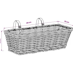 vidaXL Hangende Bloempot Mand GENDT 2 st Natuurlijk grijs Kubu Rattan