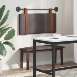 vidaXL Hangend hoofdbord Donkerbruin Antiek PU