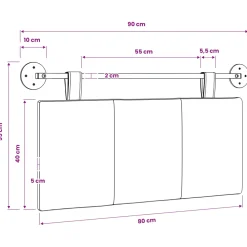 vidaXL Hangend hoofdbord Donkerbruin Stof