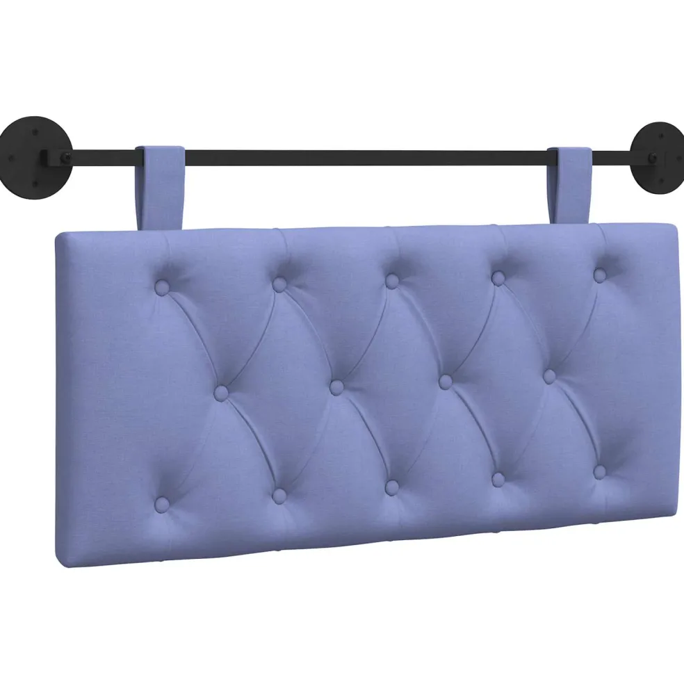 vidaXL Hangend hoofdbord Jeans Blauw Stof