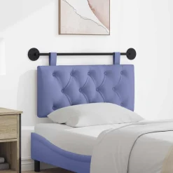 vidaXL Hangend hoofdbord Jeans Blauw Stof
