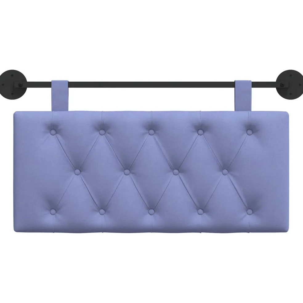 vidaXL Hangend hoofdbord Jeans Blauw Stof
