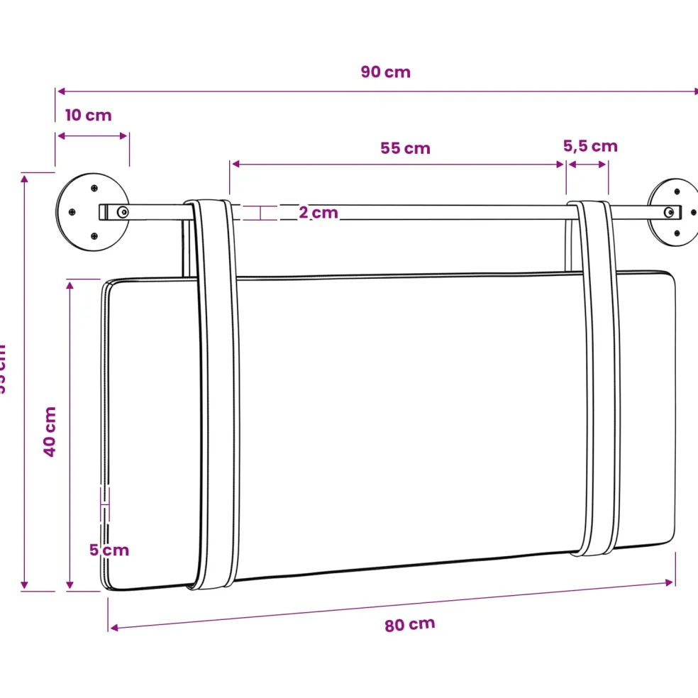 vidaXL Hangend hoofdbord Lichtgrijs Stof