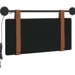 vidaXL Hangend hoofdbord Met LED-verlichting Zwart Antiek PU