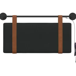 vidaXL Hangend hoofdbord Met LED-verlichting Zwart Antiek PU