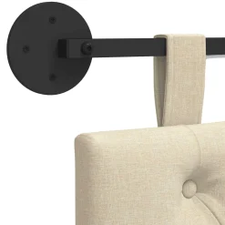 vidaXL Hangend hoofdbord Met LED-verlichting Crèmekleurig Stof