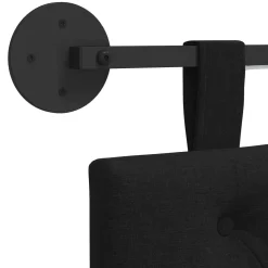 vidaXL Hangend hoofdbord Met LED-verlichting Zwart Stof