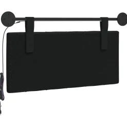 vidaXL Hangend hoofdbord Met LED-verlichting Zwart Stof