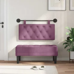 vidaXL Hangend hoofdbord Paars Fluweel