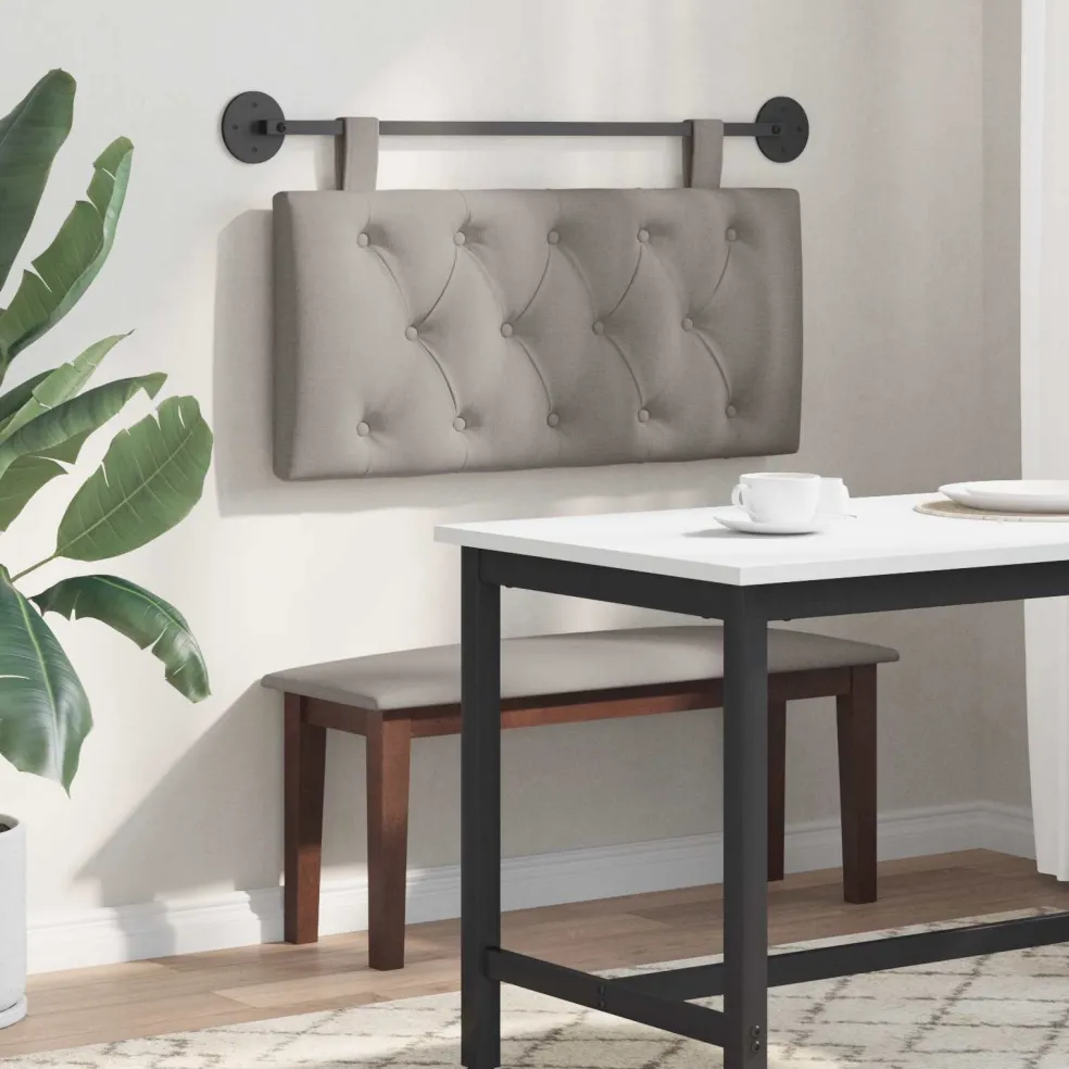vidaXL Hangend hoofdbord Taupe Stof