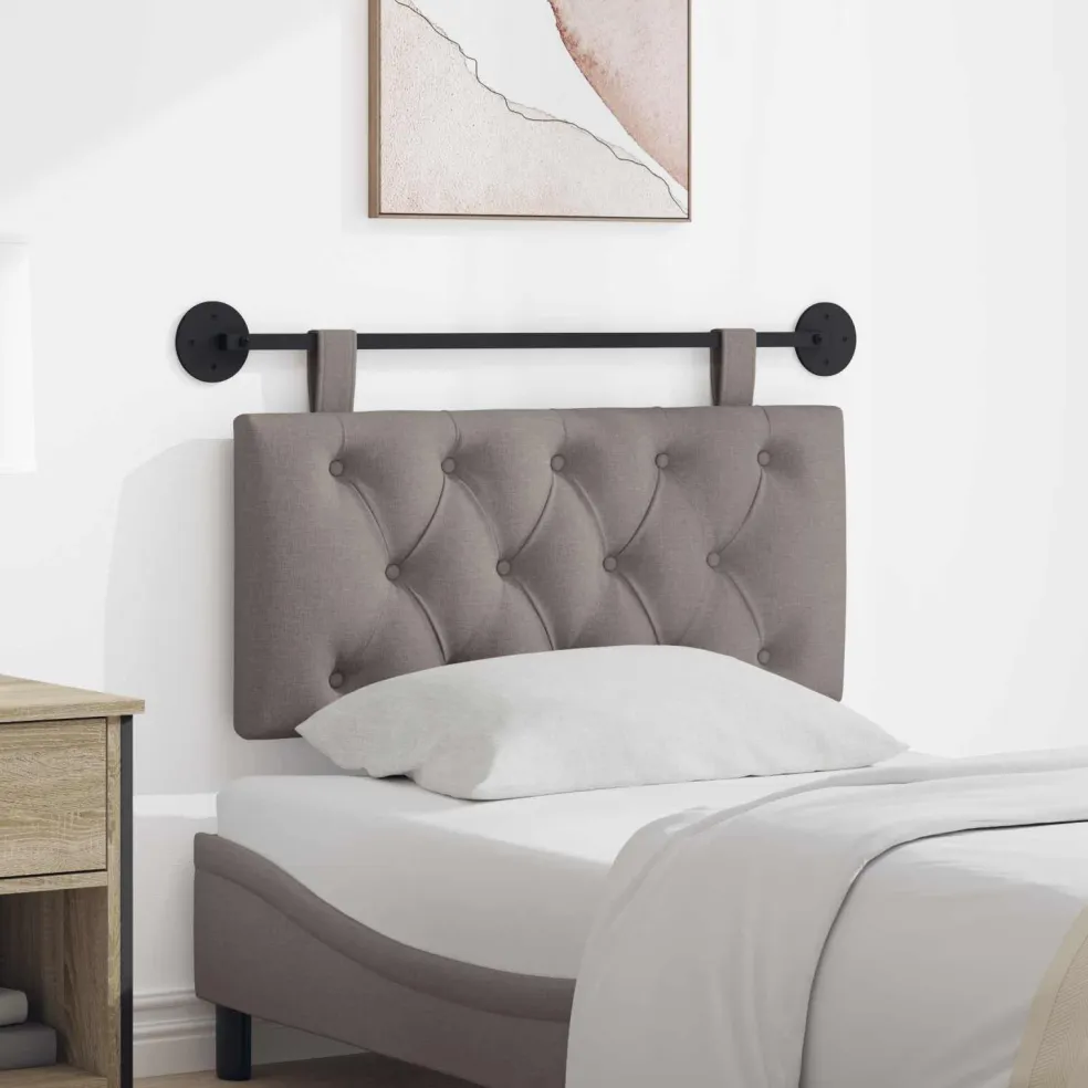vidaXL Hangend hoofdbord Taupe Stof