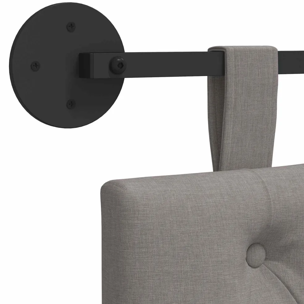 vidaXL Hangend hoofdbord Taupe Stof