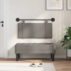 vidaXL Hangend hoofdbord Taupe Stof