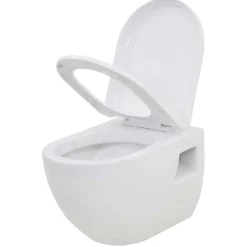 vidaXL Hangend toilet met hoge verbogen stortbak keramiek