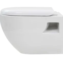 vidaXL Hangend toilet met hoge verbogen stortbak keramiek
