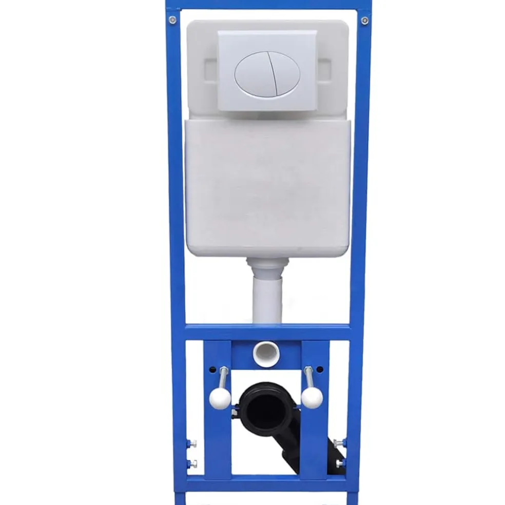 vidaXL Hangend toilet met verborgen stortbak keramiek wit