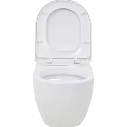 vidaXL Hangend toilet met verborgen stortbak keramiek wit