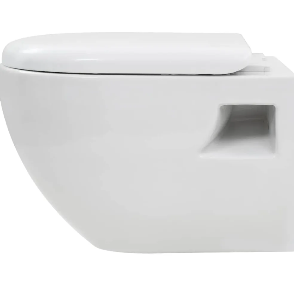 vidaXL Hangend toilet met verborgen stortbak keramiek wit