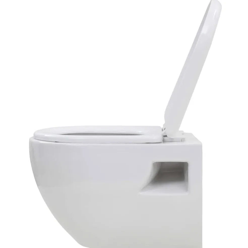 vidaXL Hangend toilet met verborgen stortbak keramiek wit