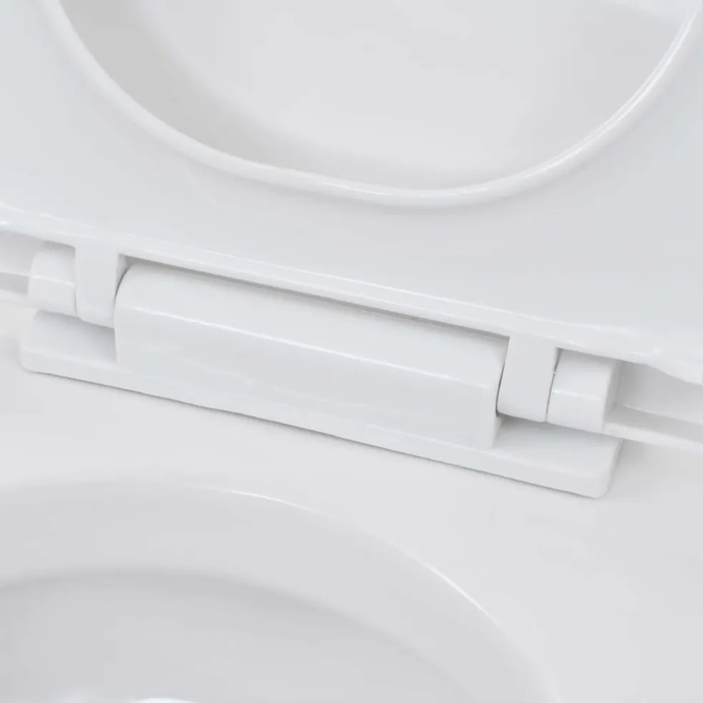 vidaXL Hangend toilet met verborgen stortbak keramiek wit